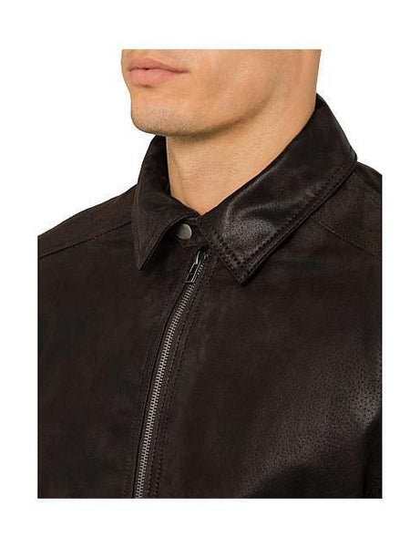 LEATHER ZIP COLLAR PILOT JACKET for Men