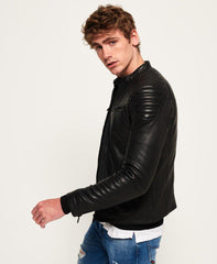 Prime Racer Black Leather Jacket for Men