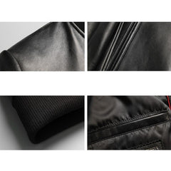 Classic Bomber Style Men's Leather Jacket