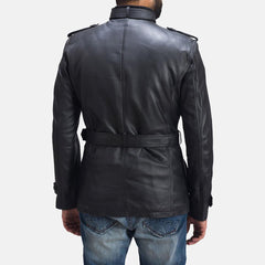 Hunter Black Leather Jacket for Men