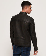 Prime Moto Dark Brown Leather Jacket for Men