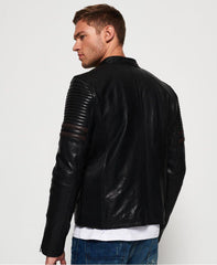 Prime Endurance Black Circuit Leather Jacket for Men