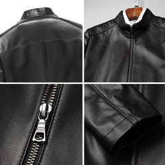 2019 New Style Men's Slim Fit Sheepskin Leather Jacket