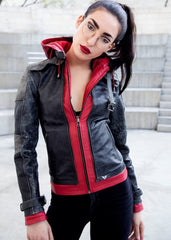 Women's Arkham Knight Jason Todd Red Hood Leather Jacket