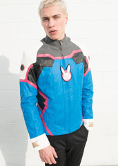 Mens D.Va Blue Leather Jacket