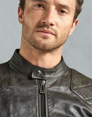 PRIME CHRISTMAS BLACK LEATHER JACKET FOR MEN