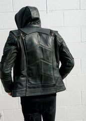 Mens Green Arrow Stephen Amell Leather Jacket