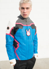 Mens D.Va Blue Leather Jacket