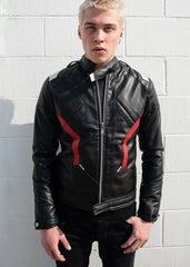 Mens Soldier 76 Leather Jacket Jet Black