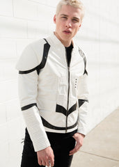 Mens Star Wars Stormtrooper Leather Jacket Armor White