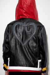 Womens Kingdom Hearts Leather Jacket Black Red