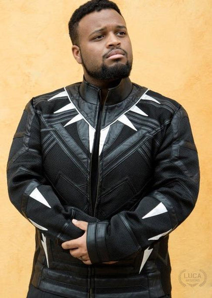 Mens Black Panther Leather Jacket