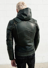 Mens Green Arrow Stephen Amell Leather Jacket