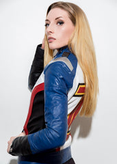 Womens Soldier 76 Overwatch Leather Jacket Blue