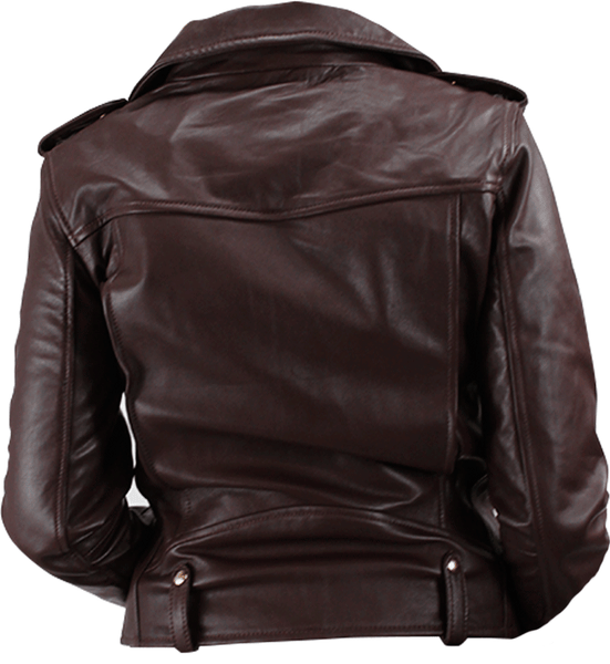 Women's Wine Red Leather Biker Jacket