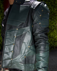 Mens Green Arrow Stephen Amell Leather Jacket
