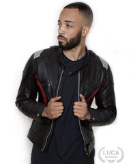 Mens Soldier 76 Leather Jacket Jet Black