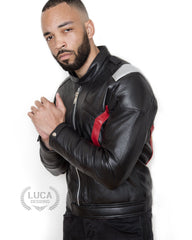 Mens Soldier 76 Leather Jacket Jet Black