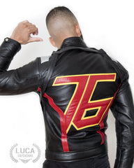 Mens Soldier 76 Leather Jacket Jet Black