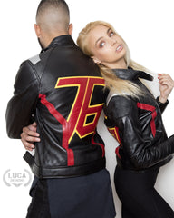 Mens Soldier 76 Leather Jacket Jet Black