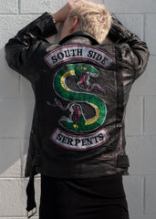 Mens Riverdale Southside Serpents Leather Motorcycle Jacket