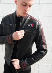 Mens Commander Shepard Mass Effect N7 Leather Jacket