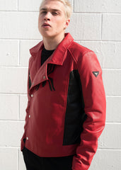 Mens Spider-Man Last Stand Leather Jacket Black & Red