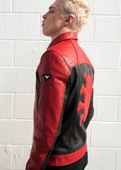 Mens Spider-Man Last Stand Leather Jacket Black & Red