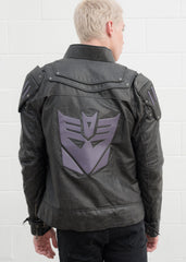 Men's Transformers Decepticon Shield Leather Jacket Black Armor