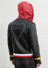 Mens Kingdom Hearts Sora Leather Jacket Black Red