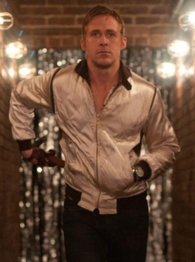 Mens Ryan Gosling Drive Scorpion Jacket White Satin