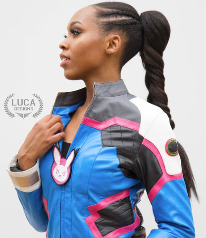 Women's D.Va Blue Leather Jacket