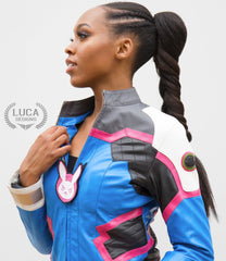 Women's D.Va Blue Leather Jacket