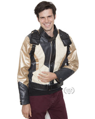 Mens Soldier 76 Leather Jacket Gold