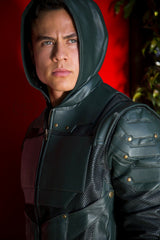 Mens Green Arrow Stephen Amell Leather Jacket