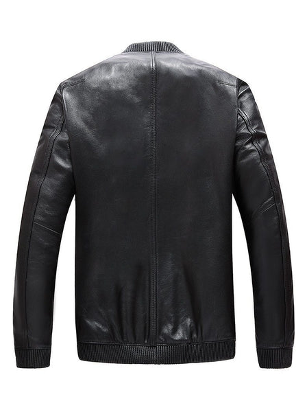 YOLANFAIRY Bomber Leather Jackets For Men