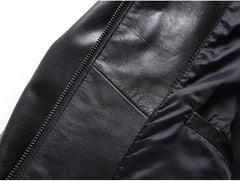 YOLANFAIRY Bomber Leather Jackets For Men