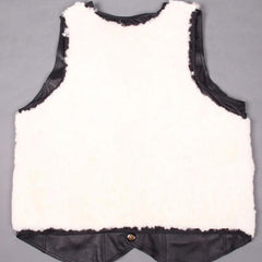 Real Sheepskin Wool Sleeveless Leather Vest