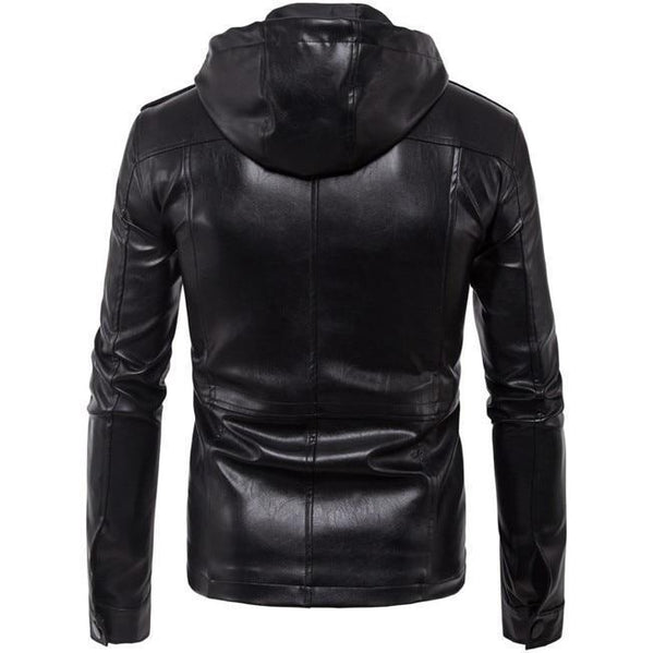 Luxury Vintage Men Slim Casual Style Genuine Leather Jacket