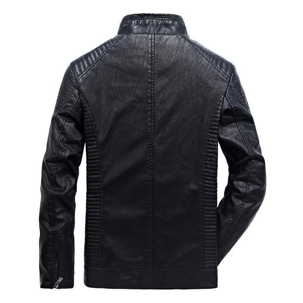 MORUANCLE Men's Fleeced Motorcycle Leather Jacket