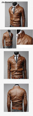 Men's Casual Solid Loose Leather Jacket New Arrival