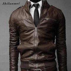 Men's Casual Solid Loose Leather Jacket New Arrival