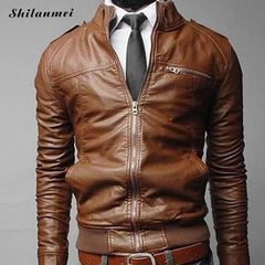 Men's Casual Solid Loose Leather Jacket New Arrival