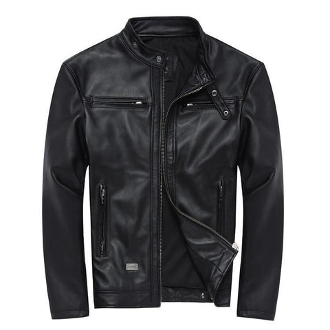 Classic Men Sheepskin Leather Jacket S-5XL