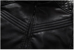 Men's Real Leather Motorcycle jacket with Removable Hood