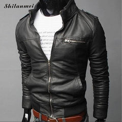 Men's Casual Solid Loose Leather Jacket New Arrival