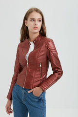 EXPRESS Bomber Motorcycle Leather Jacket for Women