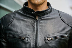 YOLANFAIRY Genuine Leather Jacket Man 2019 Real Cow Leather Coat men's