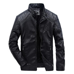 MORUANCLE Men's Fleeced Motorcycle Leather Jacket