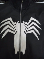 Womens Venom Logo Spiderman Neoprene Windbreaker Jacket Black